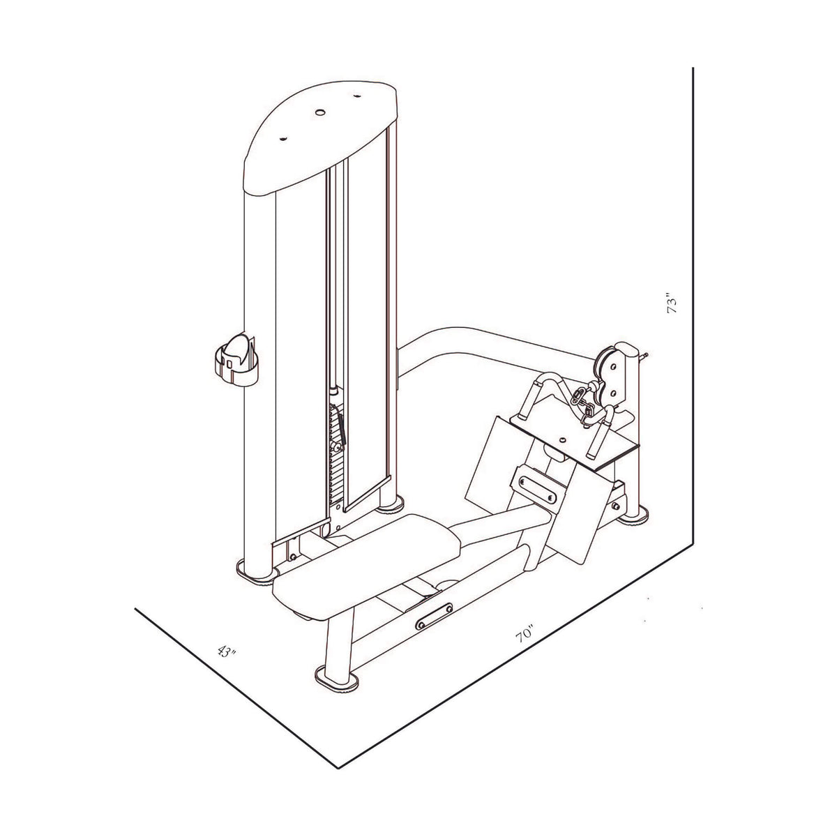 gr616 selectorized low pull machine dimension