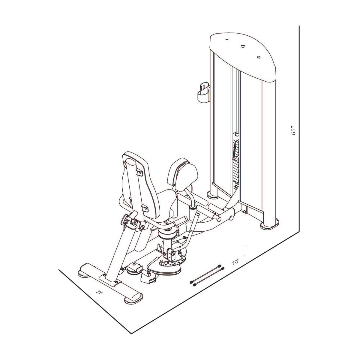 gr632 hip adductor abductor dimension