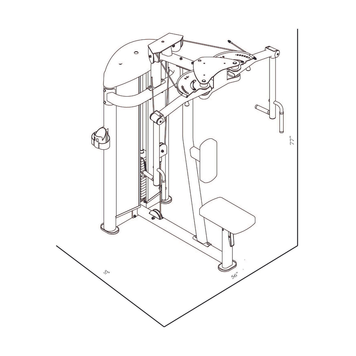 gr633 pectoral fly machine dimensions