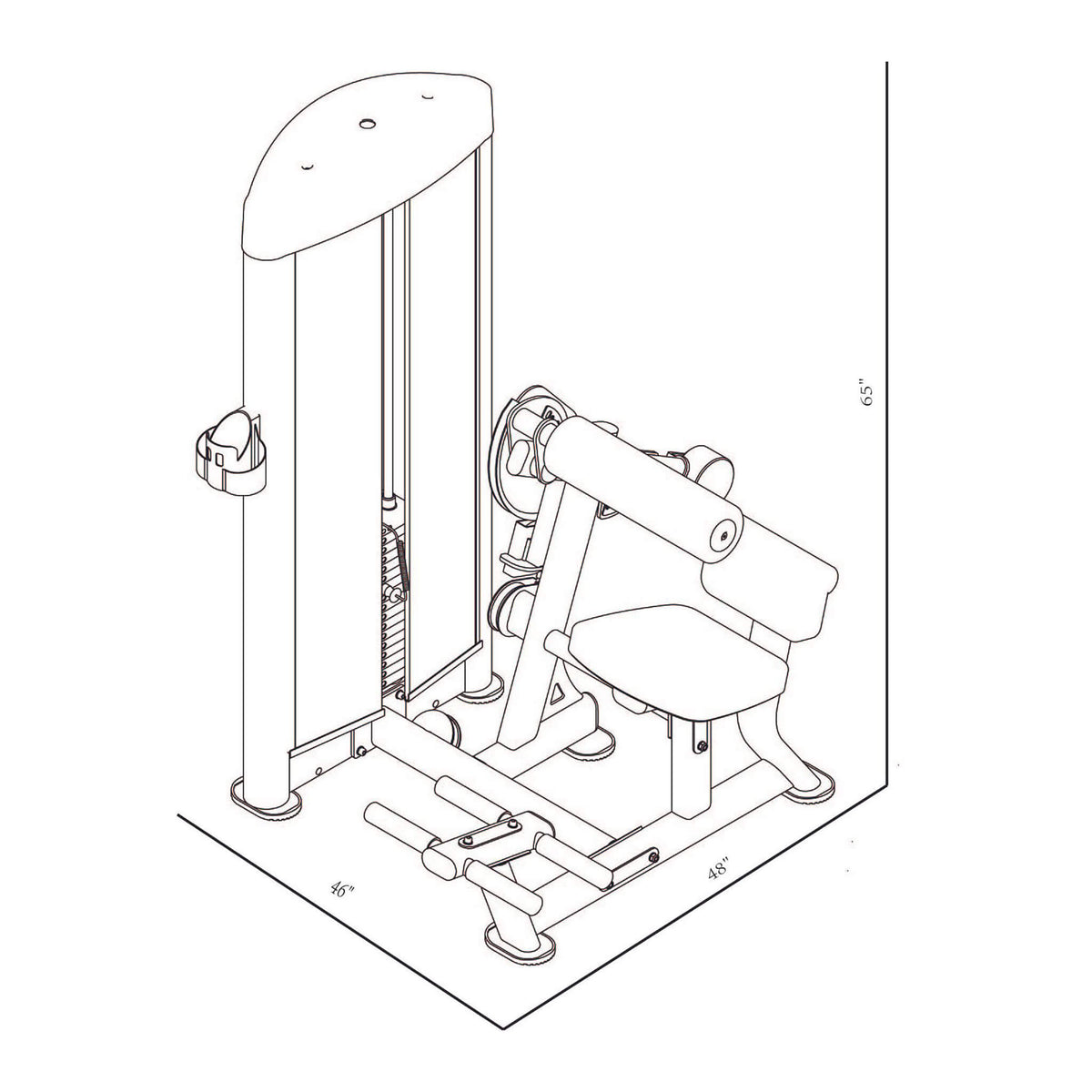 gr637 abdominal back extension dimension