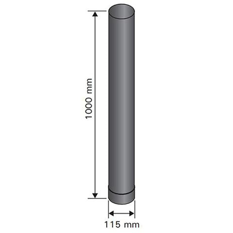 Harvia 3.3ft Single-wall Stove Pipe 4.5" diameter-Stainless Steel | WZ115100