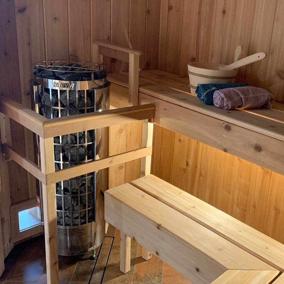 Harvia Cilindro Half Series 240V Electric Heater Package w/ Digital Controller and Wifi and Stones