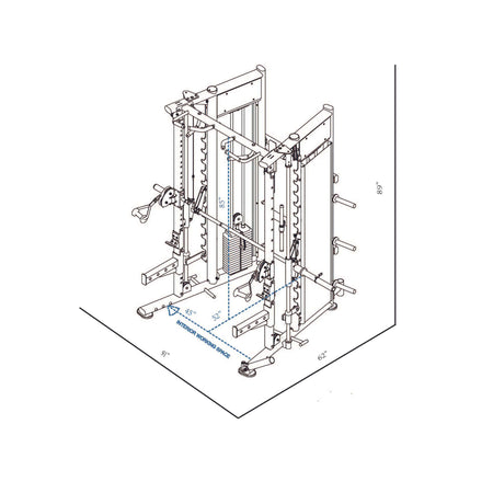 mx1162 home gym system dimensions