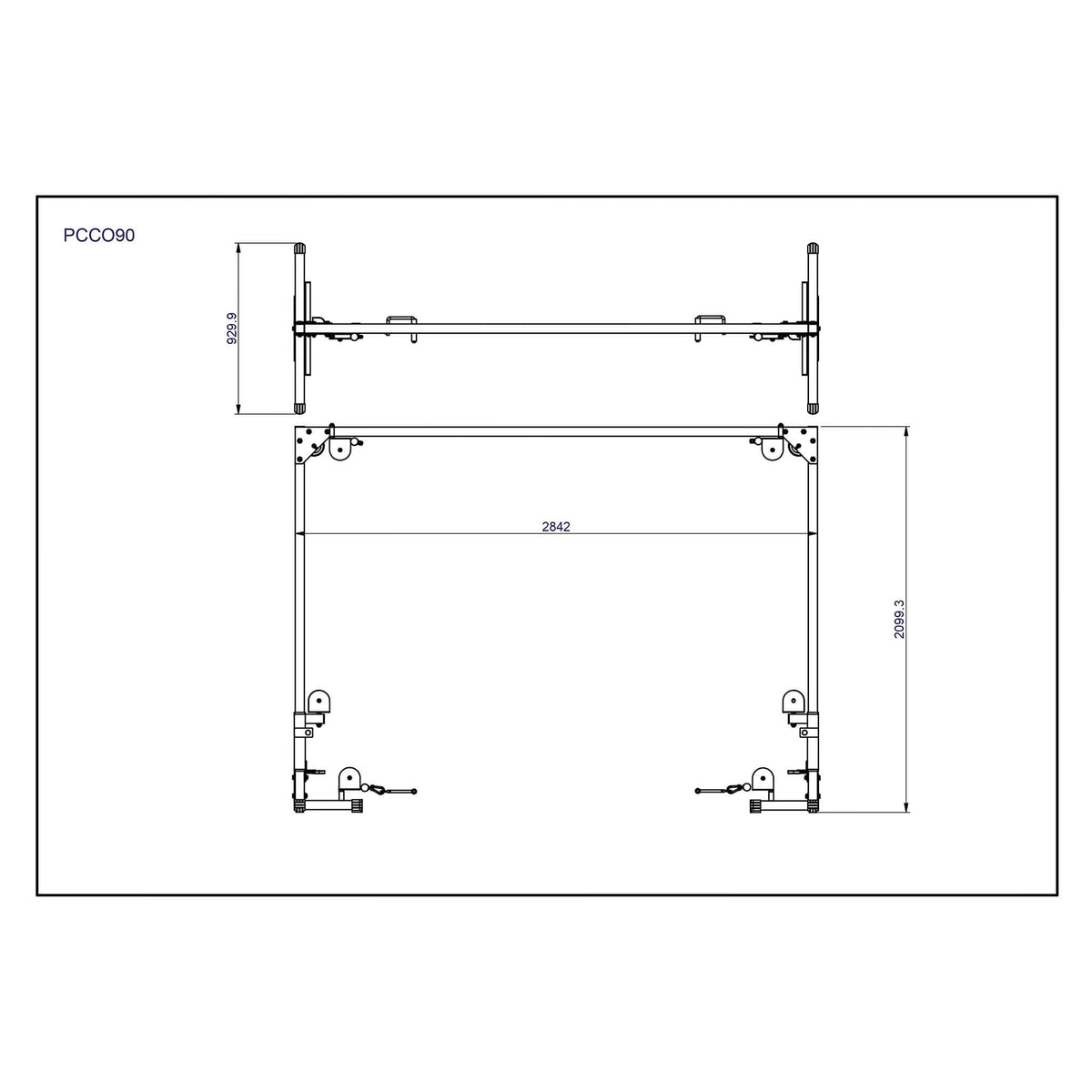 pcco90x powerline cable crossover machine dimensions