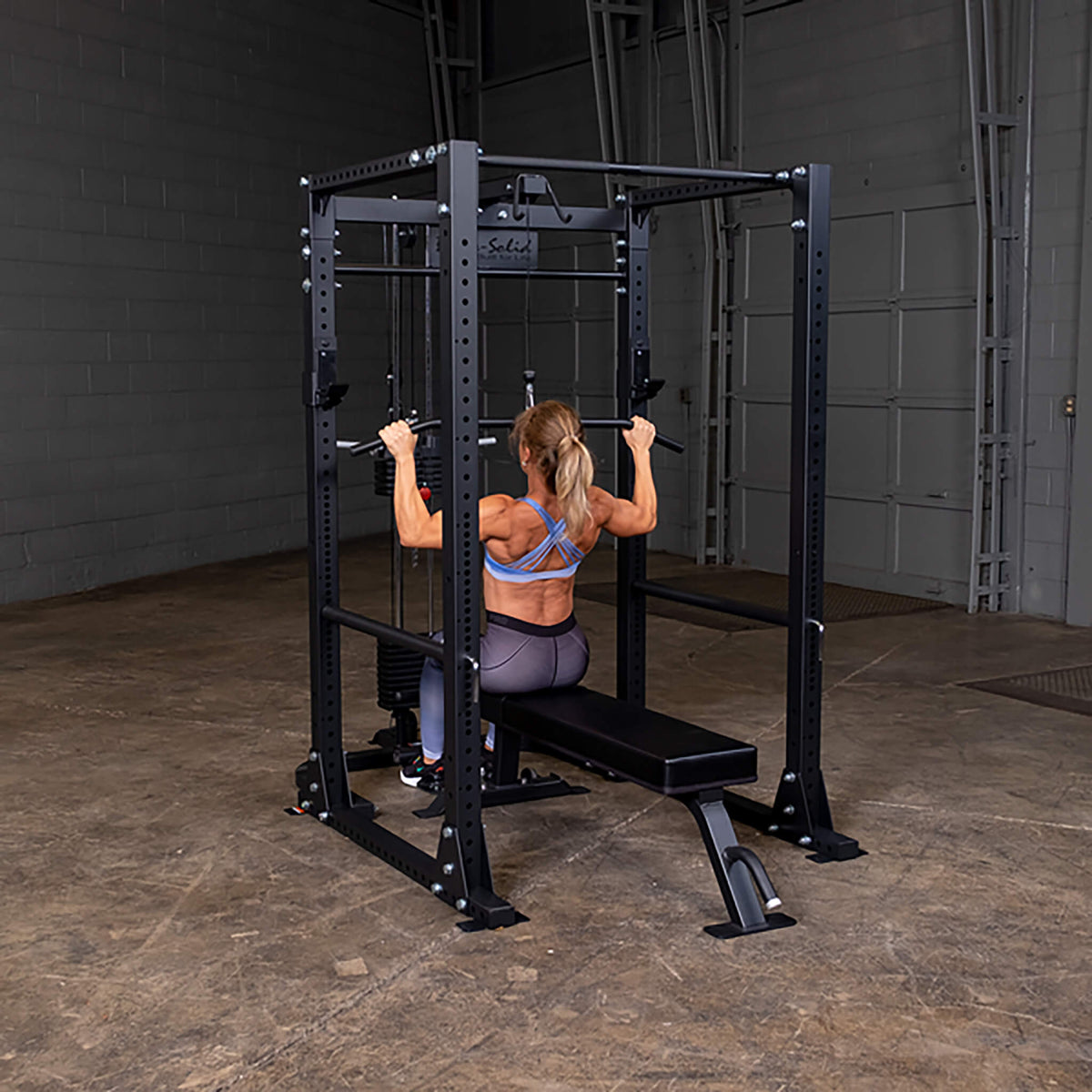 pro clubline sfb125 flat bench with lat pull