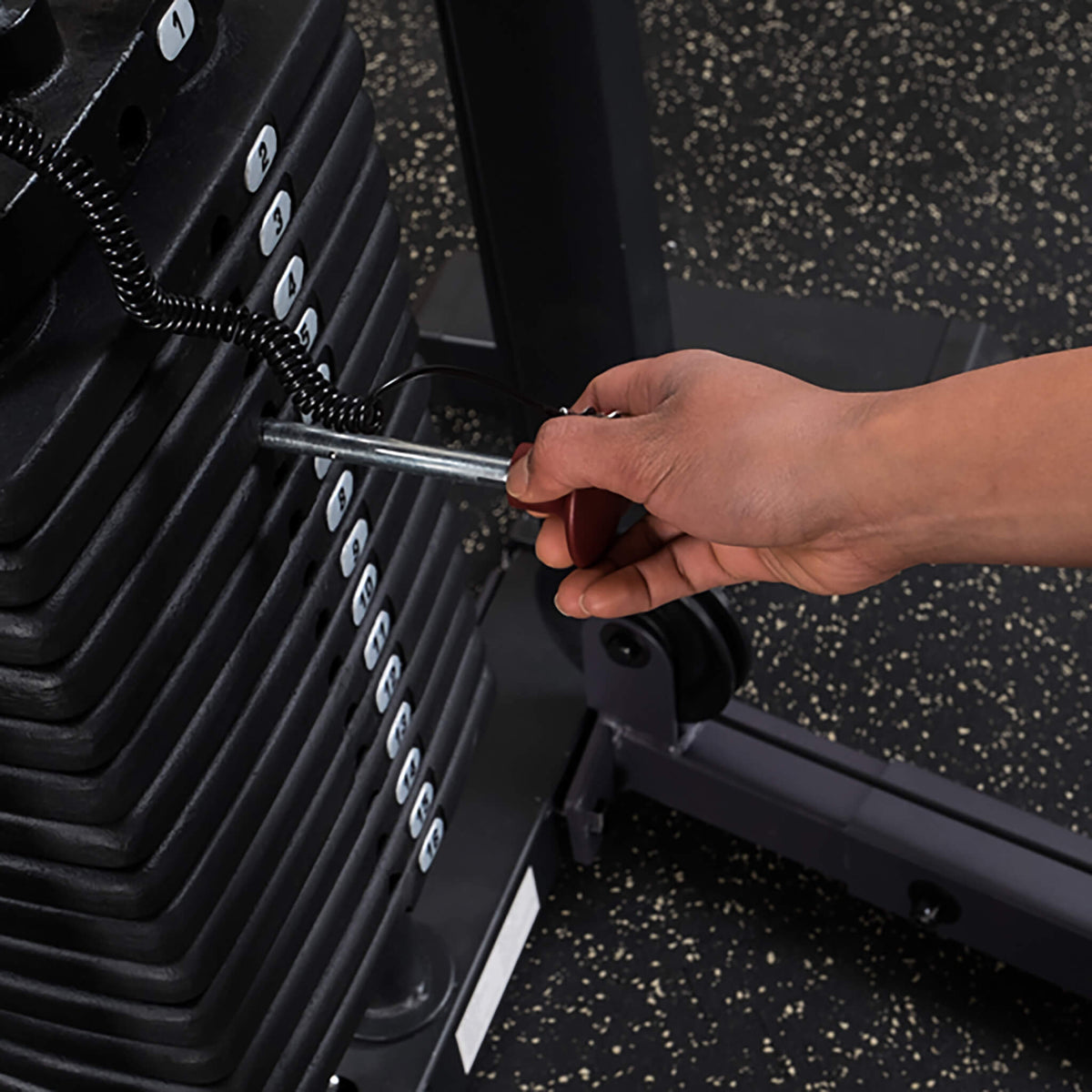 pro select giot stk inner outer thigh machine stack adjustment