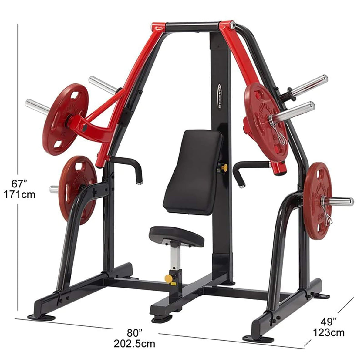 psdp plate loaded decline chest press machine dimensions