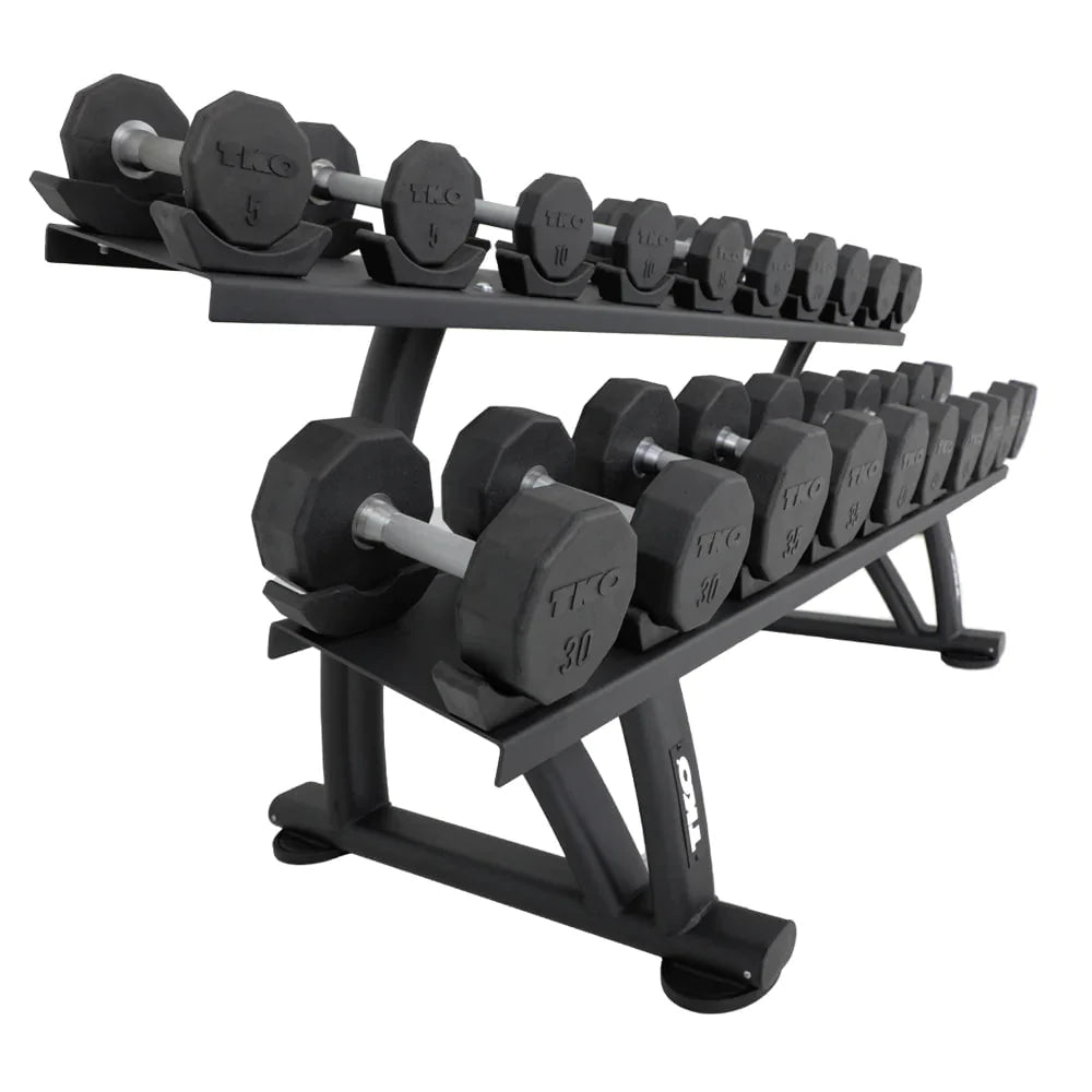 TKO 10 Pair Saddle Dumbbell Rack 7051