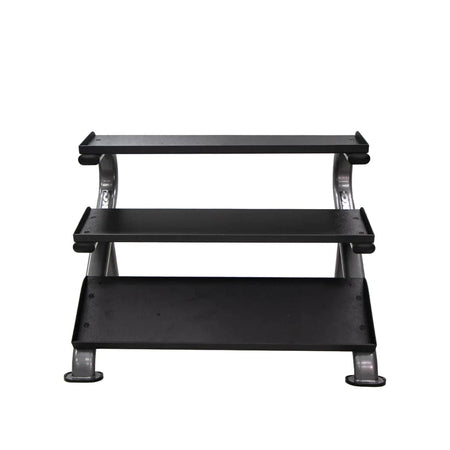 TKO 5-50 Lb. Dumbbell Set with 890HDR 3 Tier Commercial Rack
