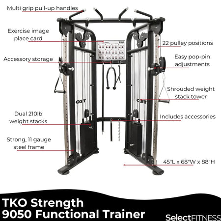 tko 9050 functional trainer highlights diagram