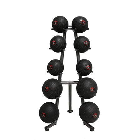 TKO Premium Medicine Ball Set With Rack 10 Ball Set 2-20 Lbs. with 10 Ball Rack