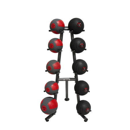 TKO Premium Medicine Ball Set With Rack 10 Ball Set 2-20 Lbs. with 10 Ball Rack