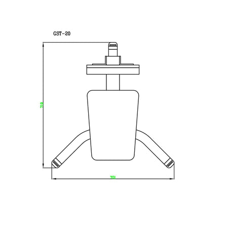 utility bench gst20 top view dimensions