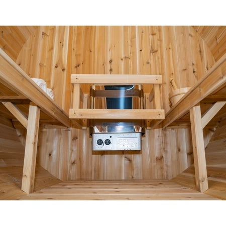 Dundalk CT Harmony 2-4 Person Outdoor Traditional Sauna Floor Level Inside View