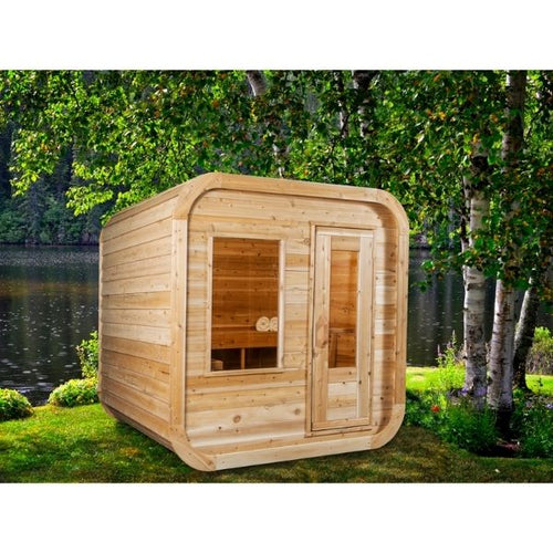Dundalk CT Luna 3 Person Outdoor Traditional Sauna by Tree and River
