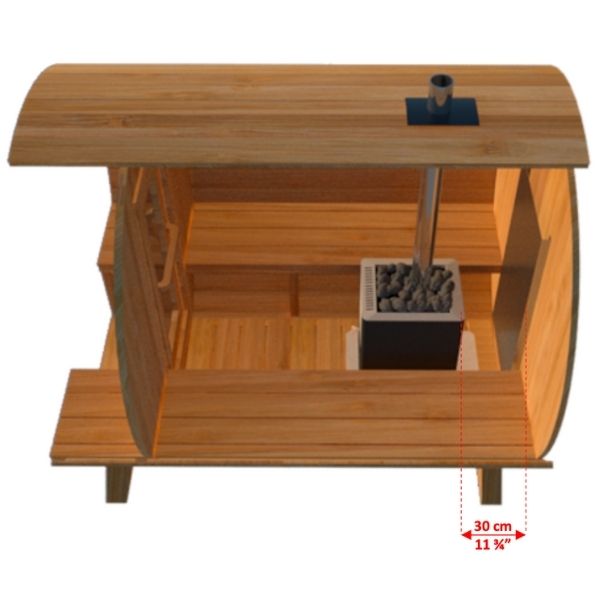 Dundalk CT Serenity 2-4 Person Outdoor Traditional Sauna 3D Dimesions of Harvia M3 