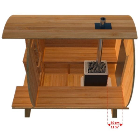 Dundalk CT Serenity 2-4 Person Outdoor Traditional Sauna 3D Dimesions of Harvia M3 