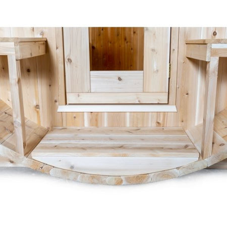 Dundalk CT Serenity 2-4 Person Outdoor Traditional Sauna Close-Up of Front of Sauna