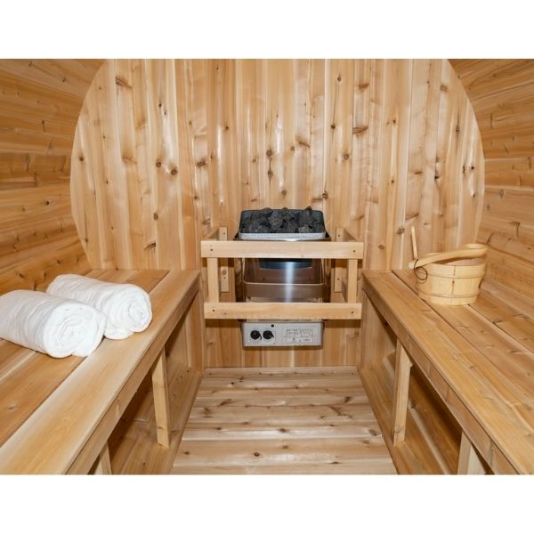 Dundalk CT Serenity 2-4 Person Outdoor Traditional Sauna Inside View 