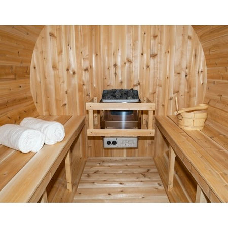 Dundalk CT Serenity 2-4 Person Outdoor Traditional Sauna Inside View 