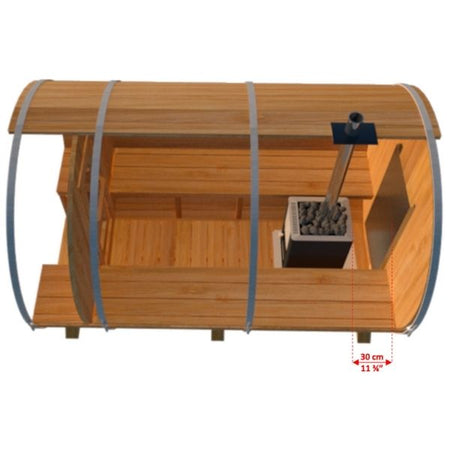 Dundalk CT Tranquility 6 Person Outdoor Traditional Sauna 3D Dimensions with Harvia Heater