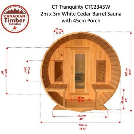 Dundalk CT Tranquility 6 Person Outdoor Traditional Sauna Dimensions of Outside