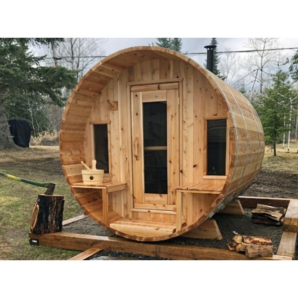 Dundalk CT Tranquility 6 Person Outdoor Traditional Sauna Front View