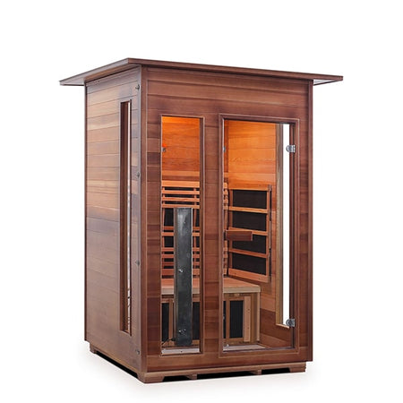 Enlighten Diamond 2 Person Indoor Infrared Traditional Sauna Facing Right