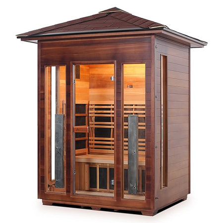 Enlighten Diamond 3 Person Peak InfraredTraditional Sauna Facing Left
