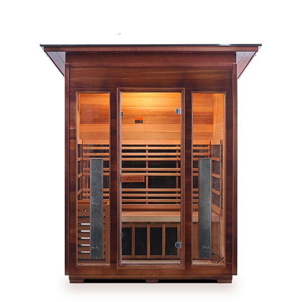 Enlighten Diamond 3 Person Slope InfraredTraditional Sauna Front View