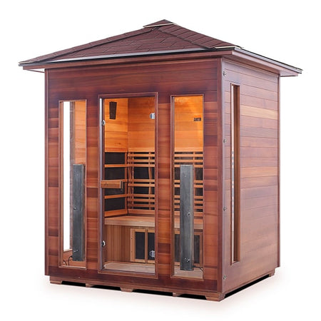 Enlighten Diamond 4 Person Peak InfraredTraditional Sauna Facing Left
