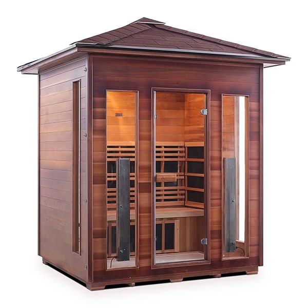Enlighten Diamond 4 Person Peak InfraredTraditional Sauna Facing Right