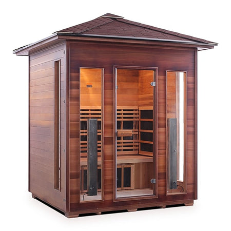 Enlighten Diamond 4 Person Peak InfraredTraditional Sauna Facing Right