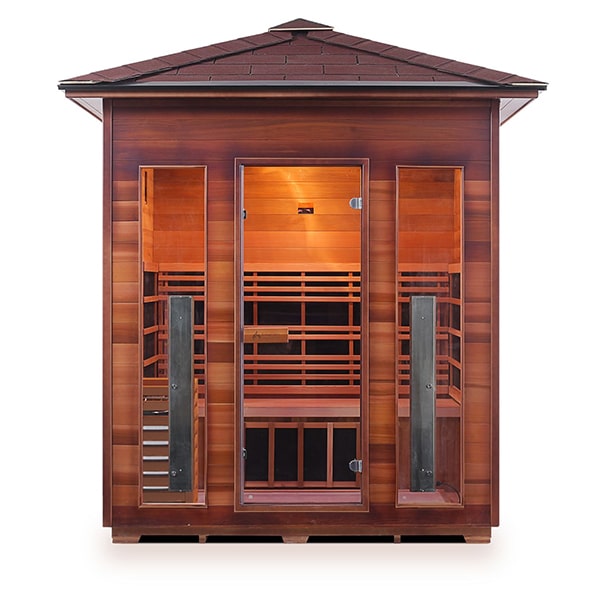 Enlighten Diamond 4 Person Peak InfraredTraditional Sauna Front View
