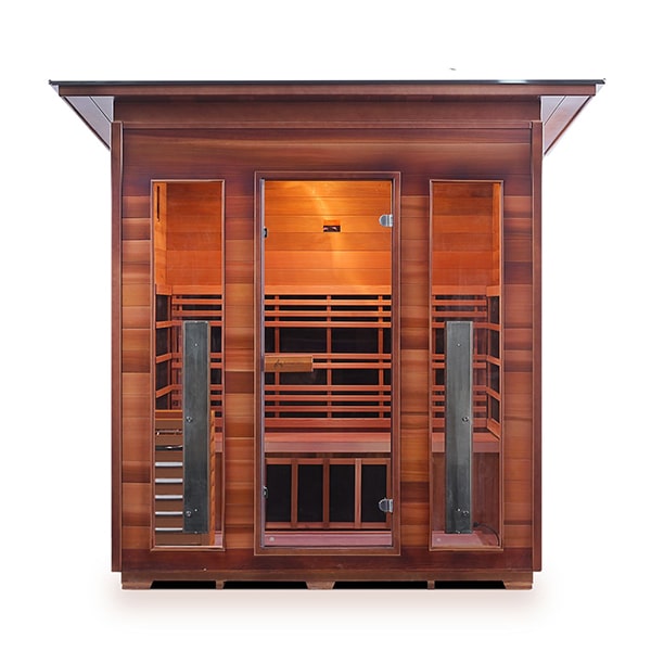 Enlighten Diamond 4 Person Slope InfraredTraditional Sauna Front View