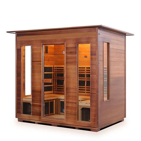 Enlighten Diamond 5 Person Indoor Infrared Traditional Sauna Facing Left