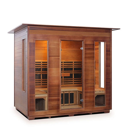 Enlighten Diamond 5 Person Indoor Infrared Traditional Sauna Facing Right