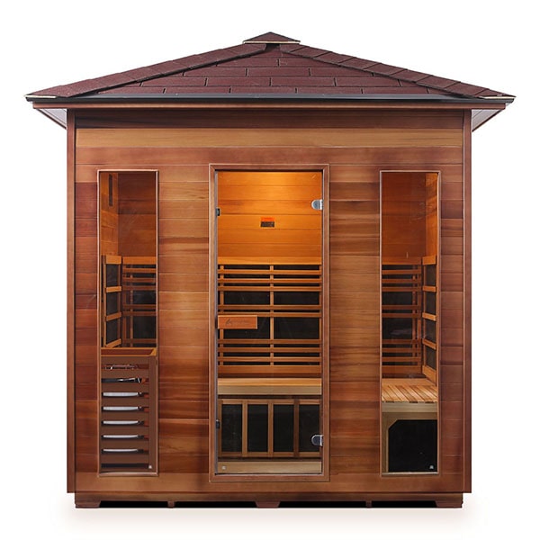 Enlighten Diamond 5 Person Peak Infrared Traditional Sauna Front View