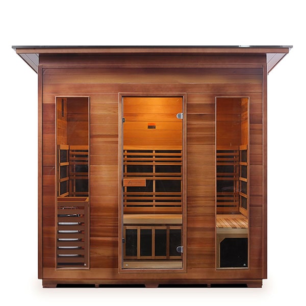Enlighten Diamond 5 Person Slope Infrared Traditional Sauna Front View