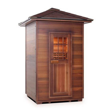 Enlighten MoonLight 2 Person Peak Dry Traditional Sauna Facing Right