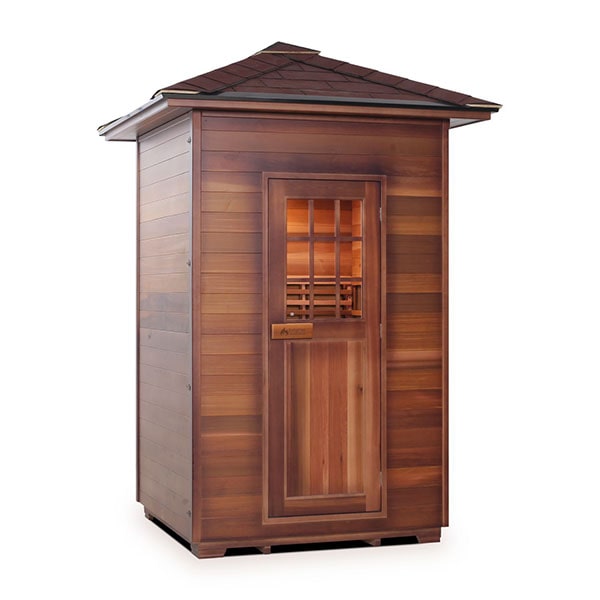 Enlighten MoonLight 2 Person Peak Dry Traditional Sauna Facing Right