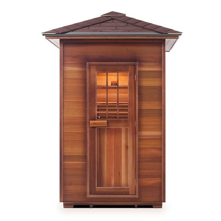 Enlighten MoonLight 2 Person Peak Dry Traditional Sauna Front View