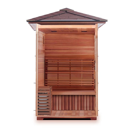 Enlighten MoonLight 2 Person Peak Dry Traditional Sauna Interior Details