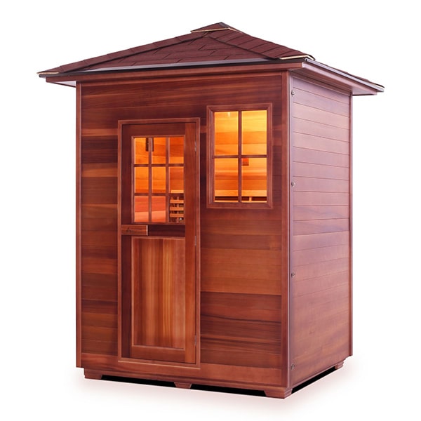 Enlighten MoonLight 3 Person Peak Dry Traditional Sauna Facing Left