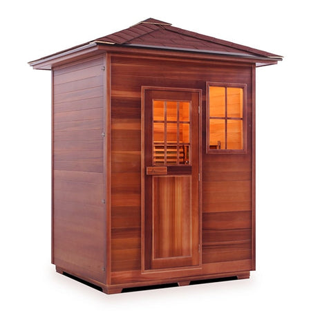 Enlighten MoonLight 3 Person Peak Dry Traditional Sauna Facing Right