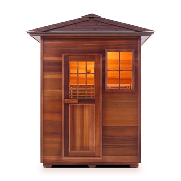 Enlighten MoonLight 3 Person Peak Dry Traditional Sauna Front View