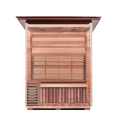 Enlighten MoonLight 3 Person Slope Dry Traditional Sauna Interior Details