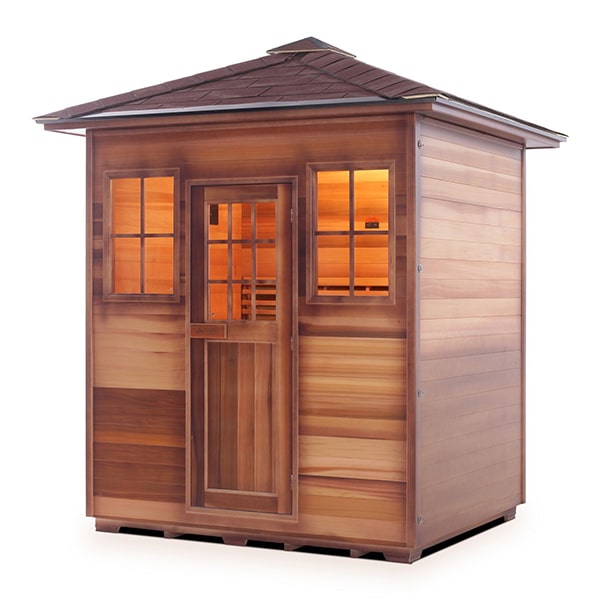 Enlighten MoonLight 4 Person Peak Dry Traditional Sauna Facing Left