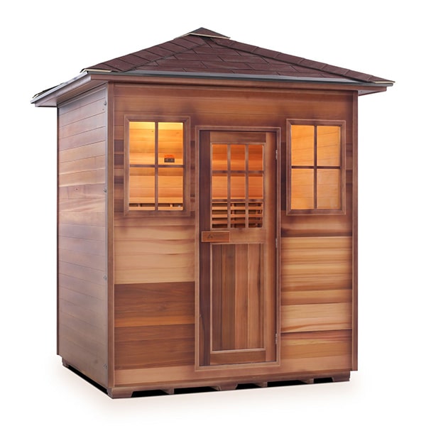 Enlighten MoonLight 4 Person Peak Dry Traditional Sauna Facing Right