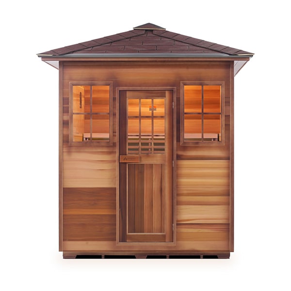 Enlighten MoonLight 4 Person Peak Dry Traditional Sauna Front View